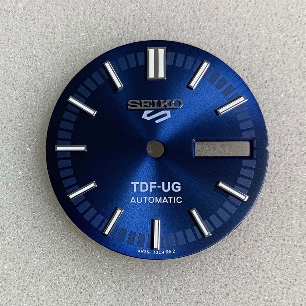 28.5mm Green Luminous Watch Dial Double Calendar for Nh36 Movement Watch Parts