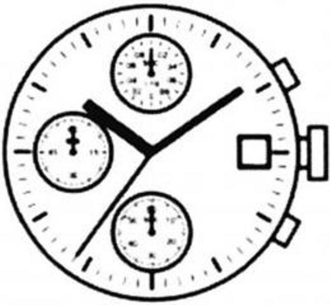 Watch Movement Quartz ,Hattori/Seiko VD57 HCP Date at 4:30 Chronograph