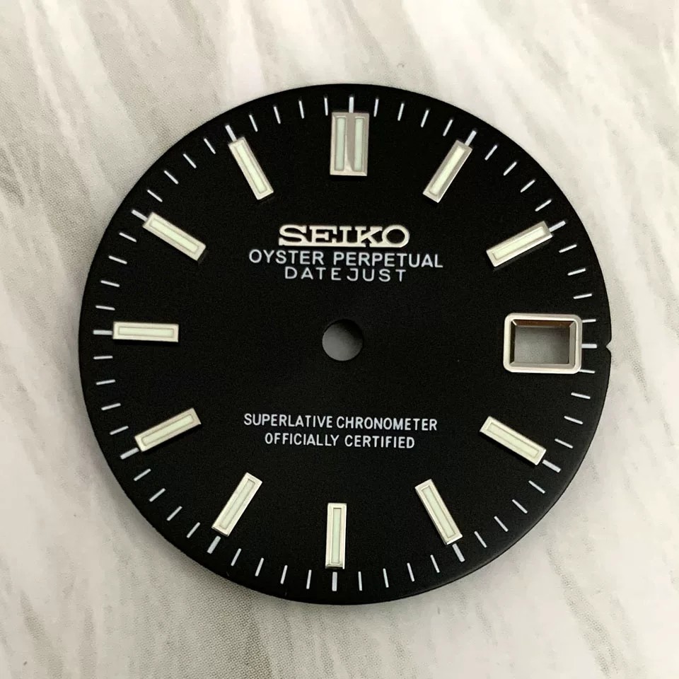 28.5mm Sun pattern Watch Dial Green Luminous for Nh35 Movement Watch Accessories