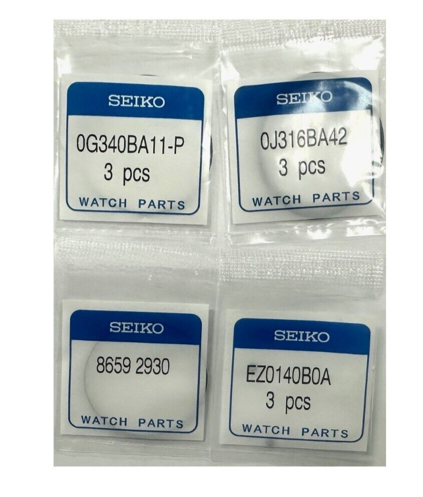 SEIKO SHOGUN SBDC029/SBDC007(BEZEL-GLASS-CASE BACK-CROWN/STEM)4PC GASKET SET NEW