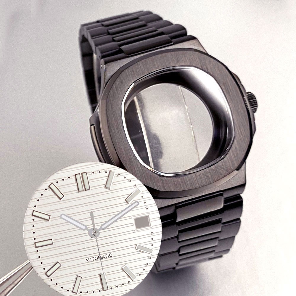 NH35A 40mm Square Watch Case Sapphire Crystal for NH36 NH38 NH70 Waterproof
