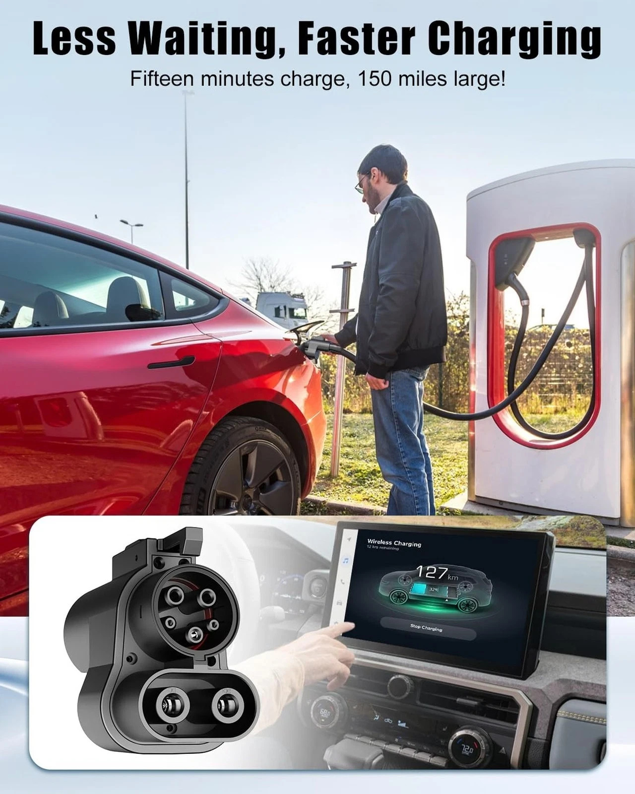 NACS to CCS1 Tesla Supercharger Adapter | NACS DC Chargers to CCS1 Adapter | …