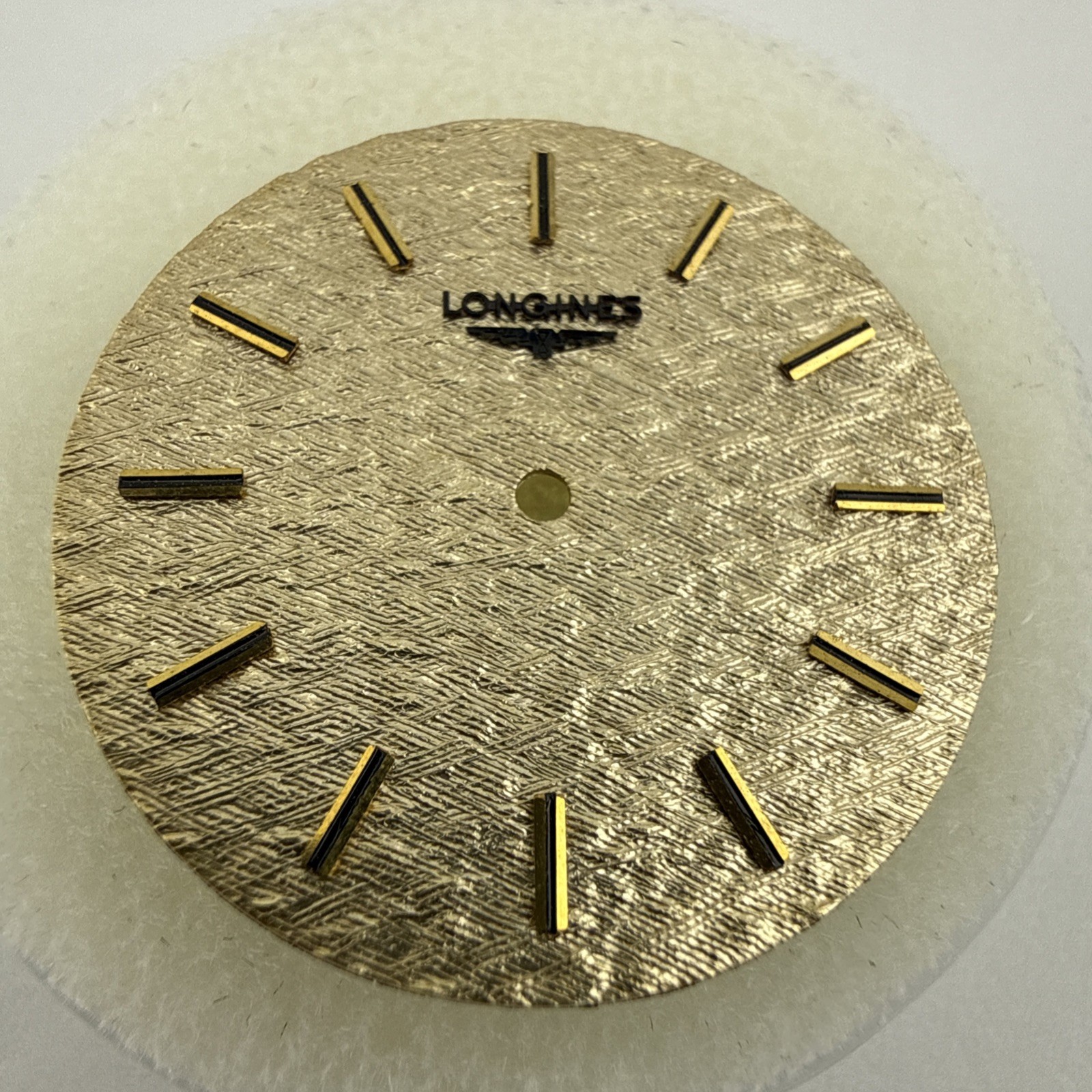 Longines Automatic Watch Dial Gold Tone Foil Textured Finish 29mm – NOS