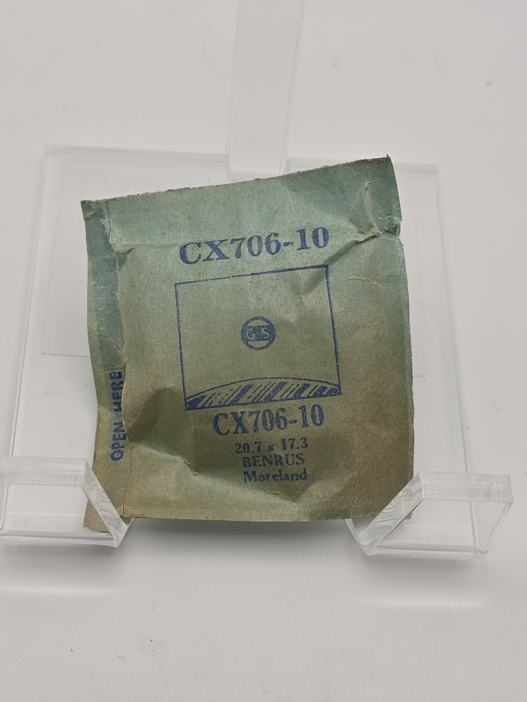 G-S Watch Crystal CX706-10 Benrus Moreland 20.7X17.3