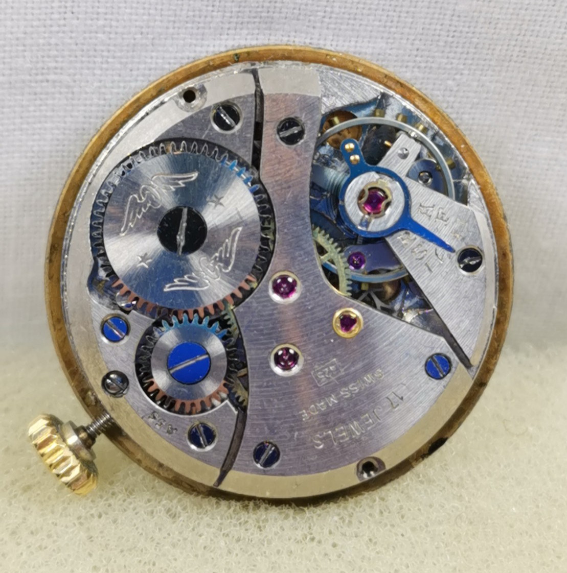 Rotary 17J. Cal. A53/425 Swiss Wristwatch Movement Parts/ Repair!