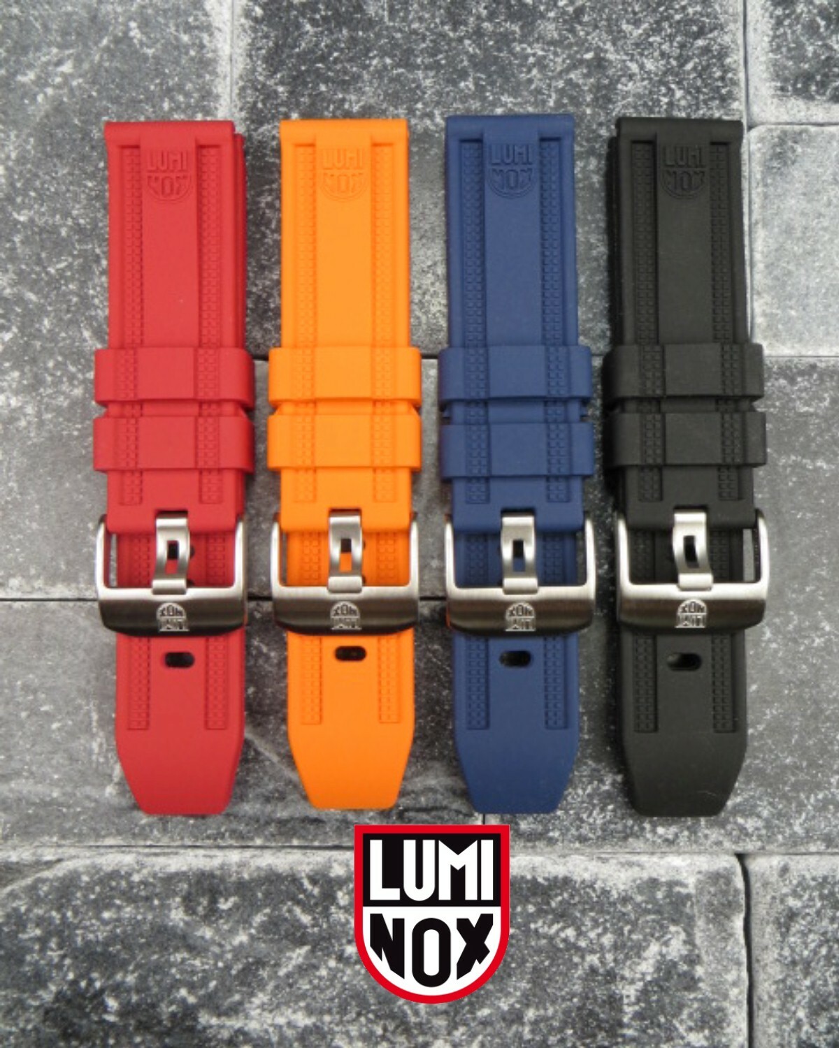 New 23mm LUMINOX Rubber Strap EVO Diver Watch Band XV 3050 3950 Navy Seal Blue x