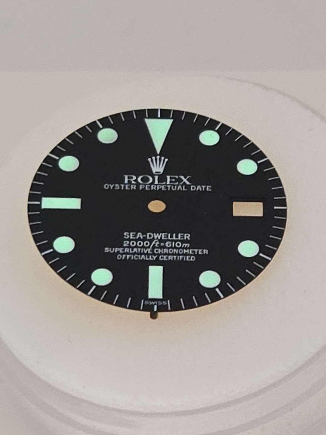 Rolex Dial , Sea Dweller 1665, Service Dial , Green Glow , NOS