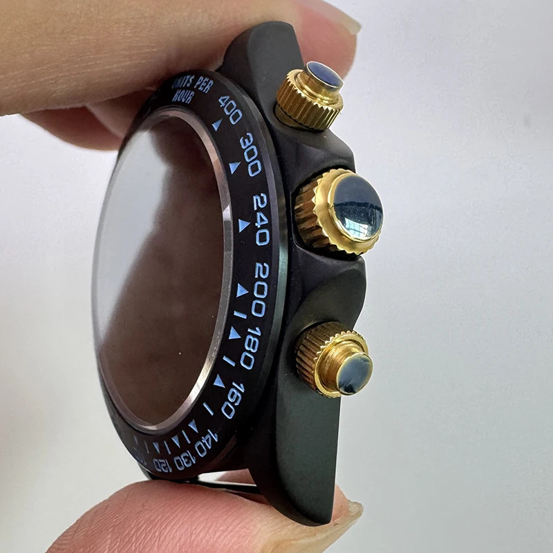 39mm Stainless Steel Watch Case Sapphire Glass Ceramic Bezel Parts Set