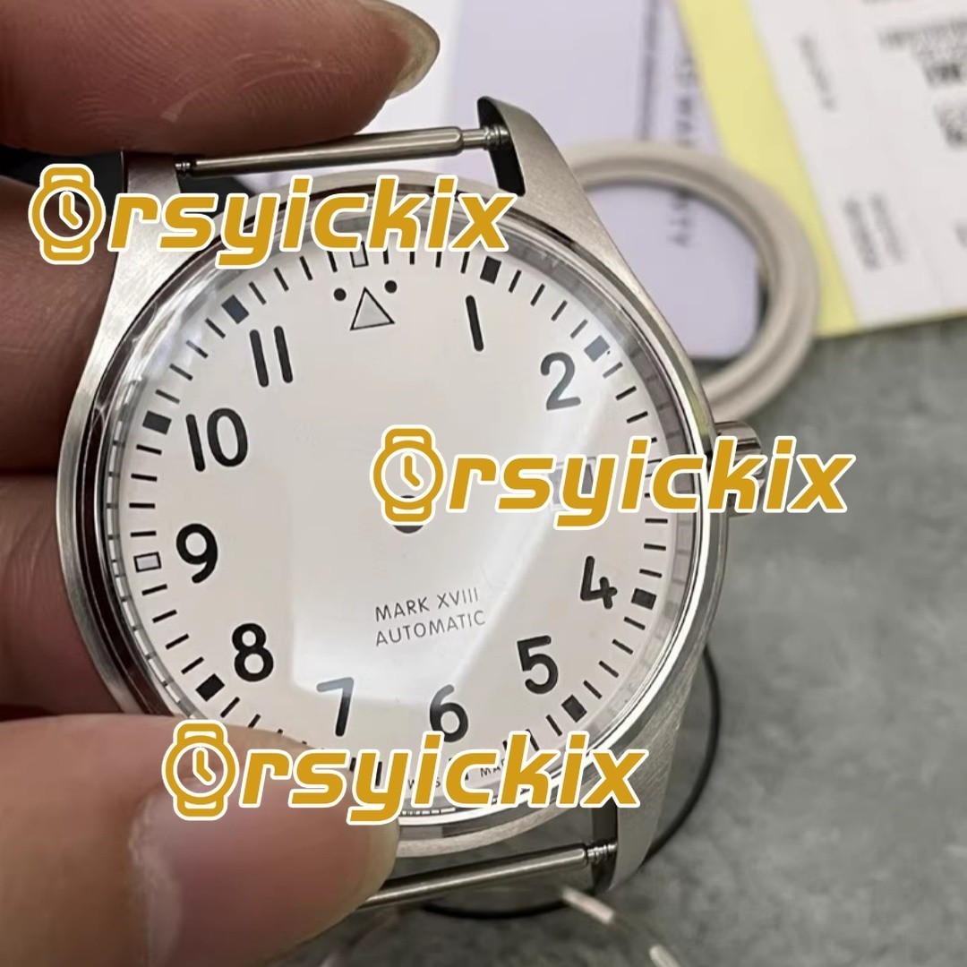 40mm Stainless Steel Watch Case + Leather Strap For Mark 18 2892 2824 Movement1-