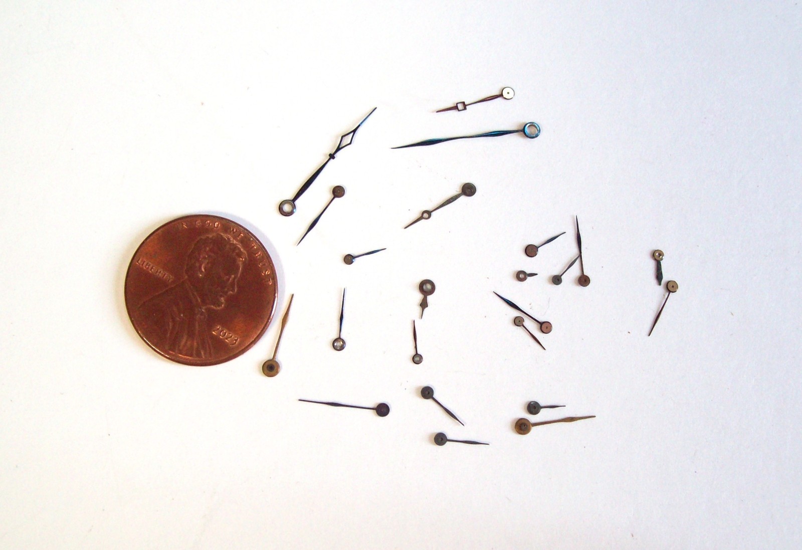 Lot of 23 Vintage Watch Hands, Mix of Parts – Elgin? Other? Hour Minute (Lot #1)