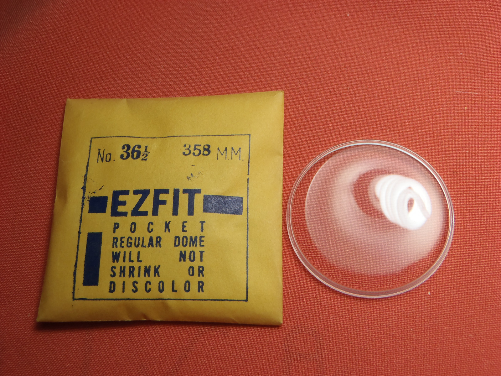 EZFIT REGULAR DOME ROUND PLASTIC WATCH CRYSTAL 35.8MM NOS