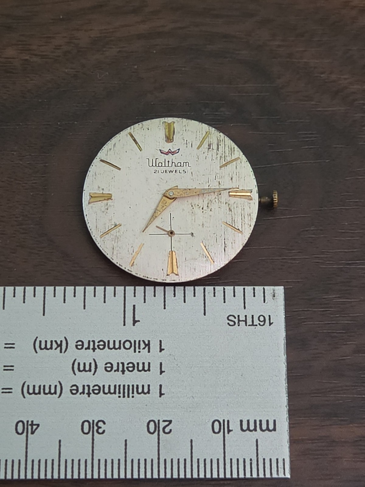 Vintage Waltham 21 Jewel Wristwatch Movement, Parts Or Repair