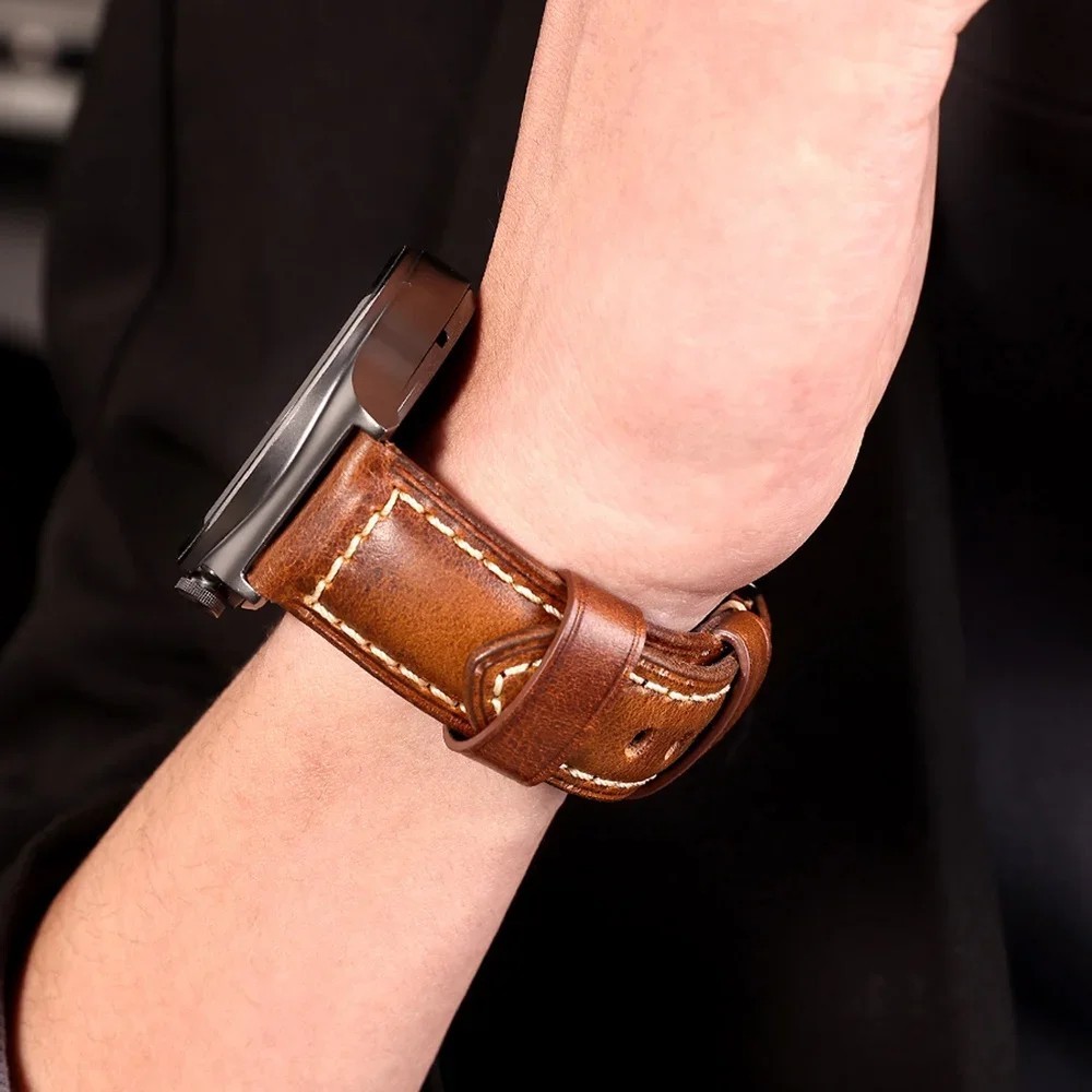 Premium Leather Watch Strap 20mm 22mm 24mm Replacement Band