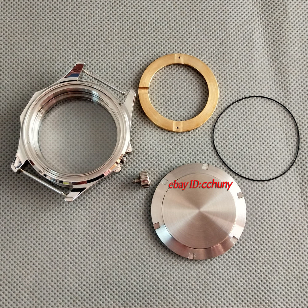 45mm Watch Case Silver Case Fit ETA 2836, Miyota 8205/8215/821A,Mingzhu2813/3804