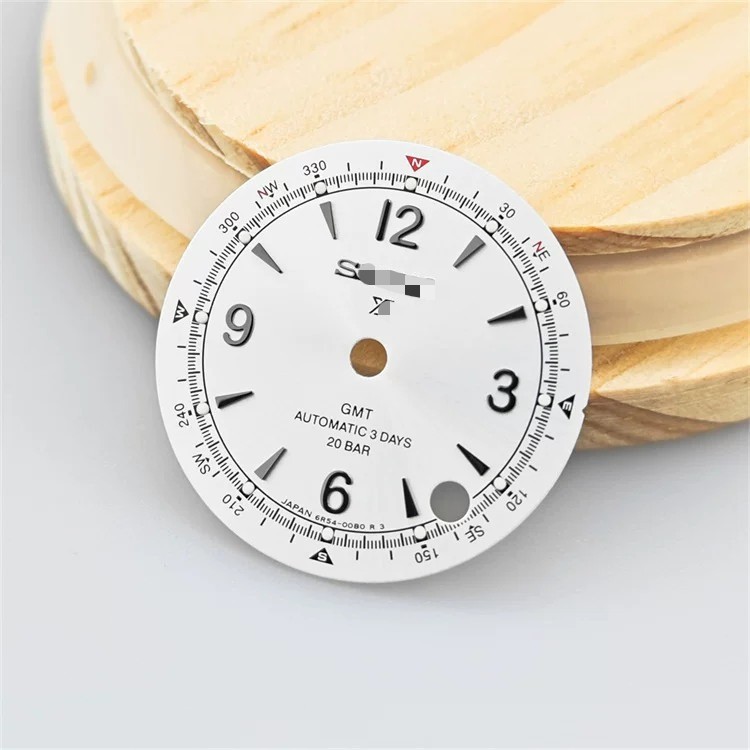 28.5mm GMT Watch Dial Green Lume For Nh34 Nh35 Nh36 4R Movement Watch Accessory