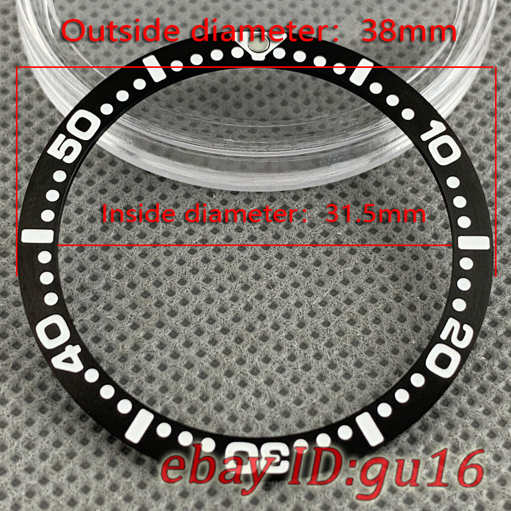 38mm Black/Blue/Green/Gray flat ceramic bezel fit SKX007 SKX009 bezel insert
