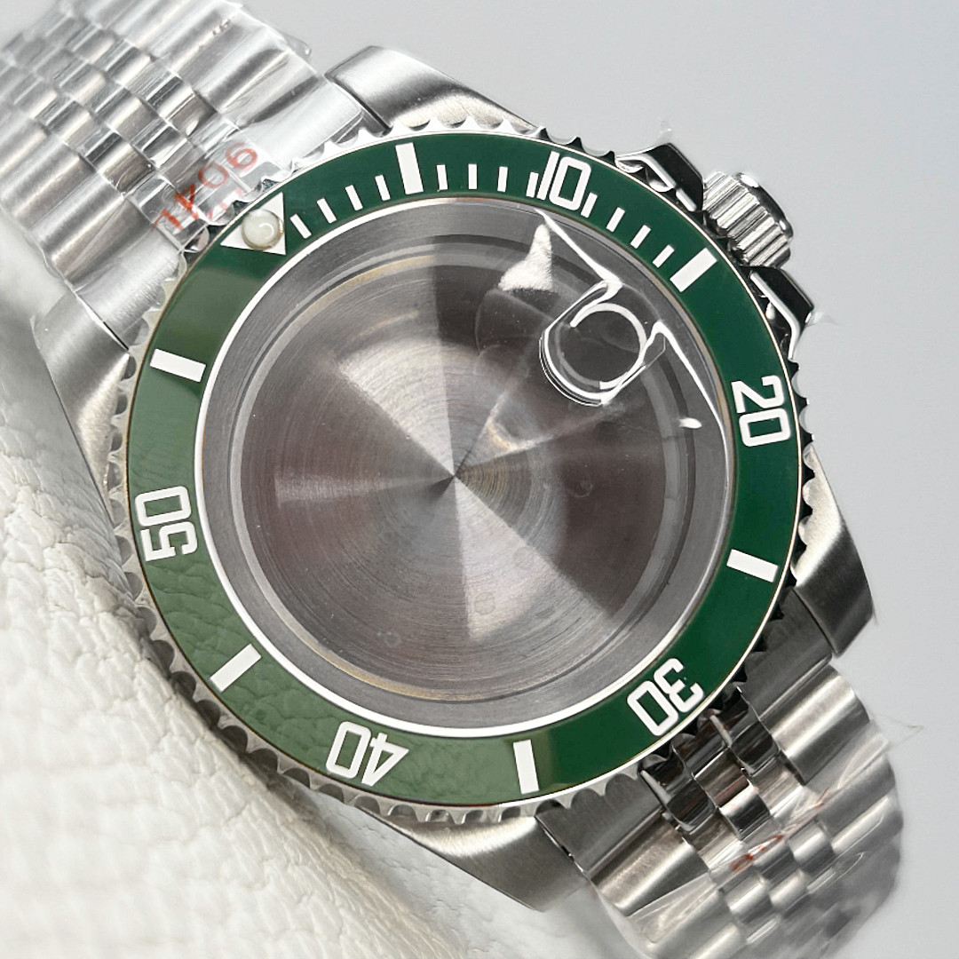 40MM SUB Watch Case Hulk Ceramic Bezel GMT Sapphire Glass Fit NH34A NH35 NH36