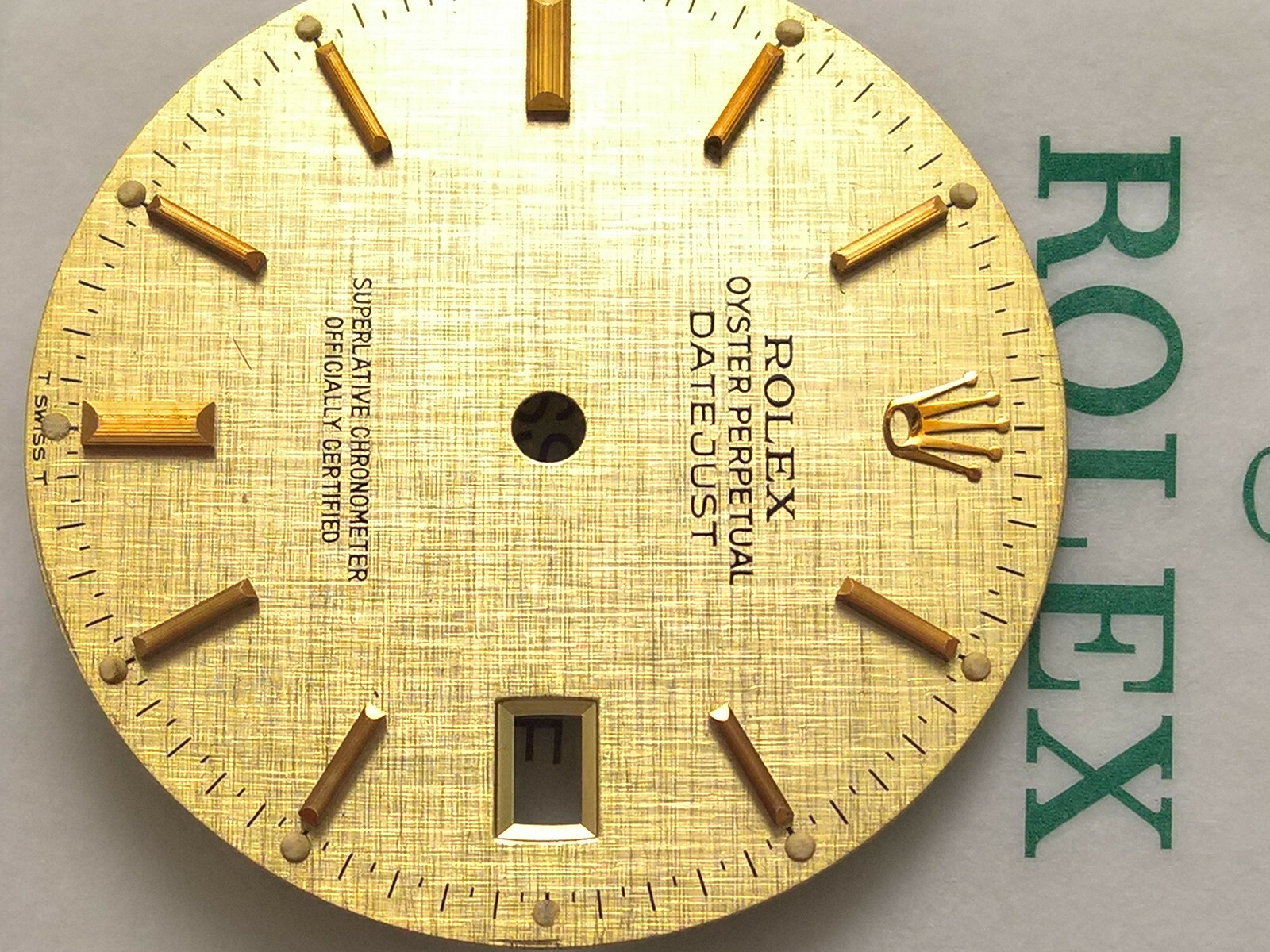 RARE VINTAGE ROLEX DATEJUST 16018 – 16013 QUICK SET TAPESTRY DIAL GENUINE 100%