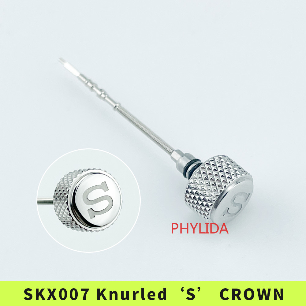 HQ Fit NH35 4R36 Mov’t SKX007 Knurled Crown Signed ‘S’ Mod Parts Polished Finish