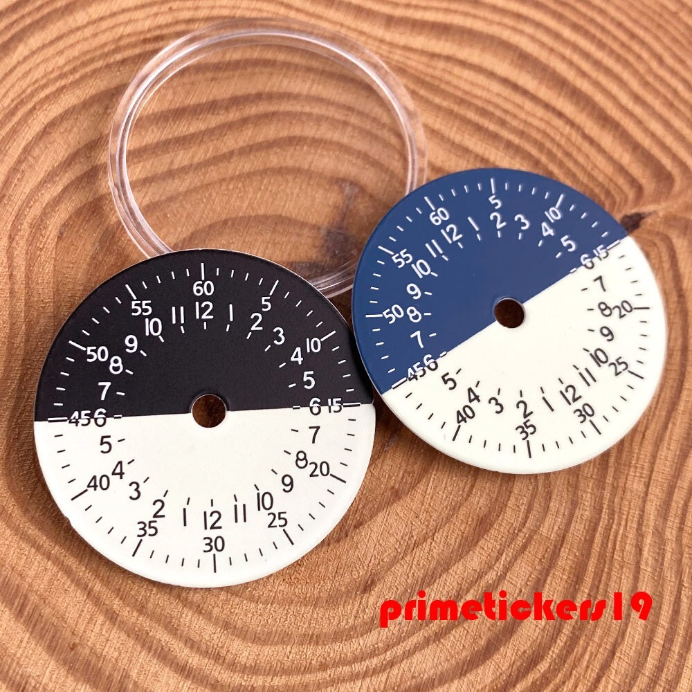 29mm Automatic GMT NH34 Watch Dial Two Tone Face+Hands Set Green Lume Accessory
