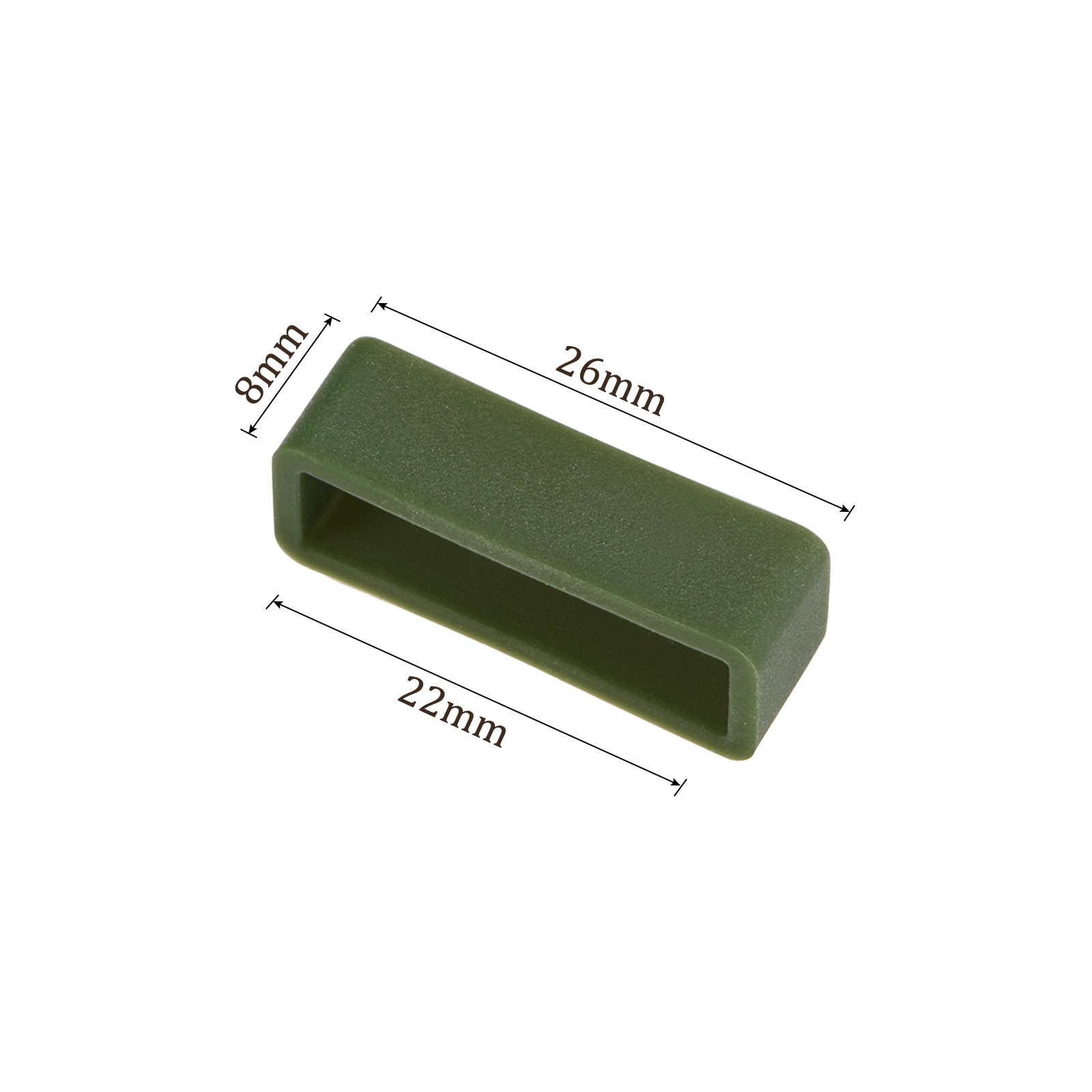 4pcs Watch Band Loop 22mm Width Rubber Watch Holder Dark Green Silicone