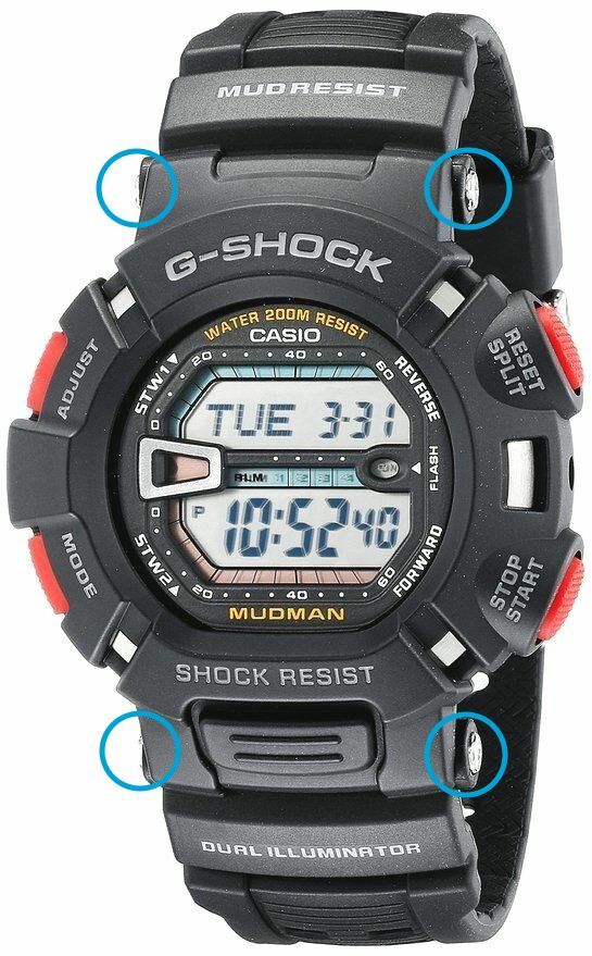 Casio G-Shock G9000 G9000MC G9000MX G9000R G9000TLC G9010 watch band screw