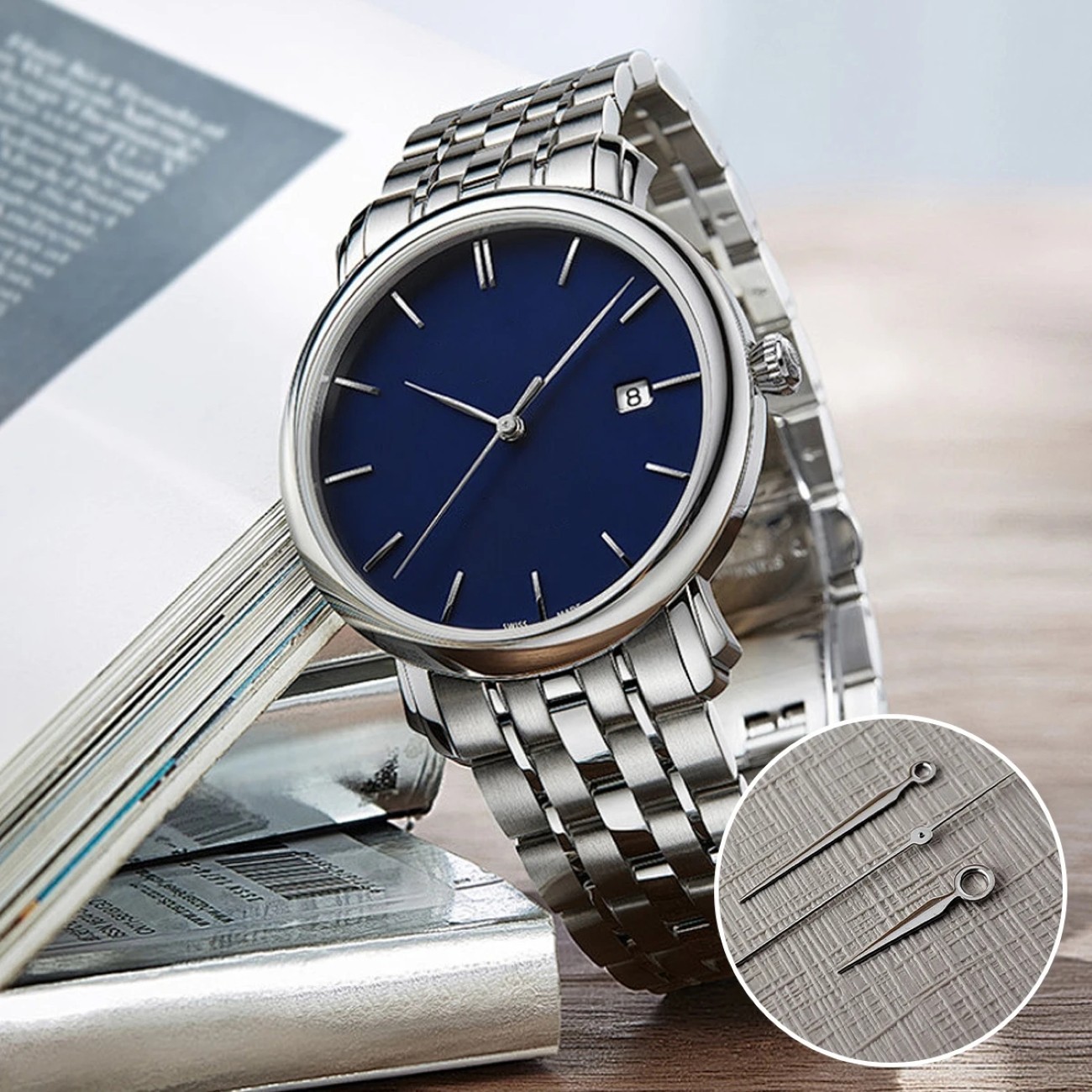 Watch Hands Set Silver Rose Gold Color For NH35 NH36 4R 7S Movement