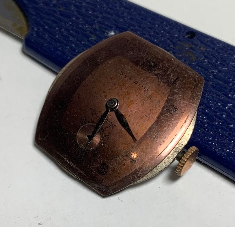 1940s Benrus Watch Co Gts Model BB3 15 Jewels Swiss Movement ROSE Dial & Hands!