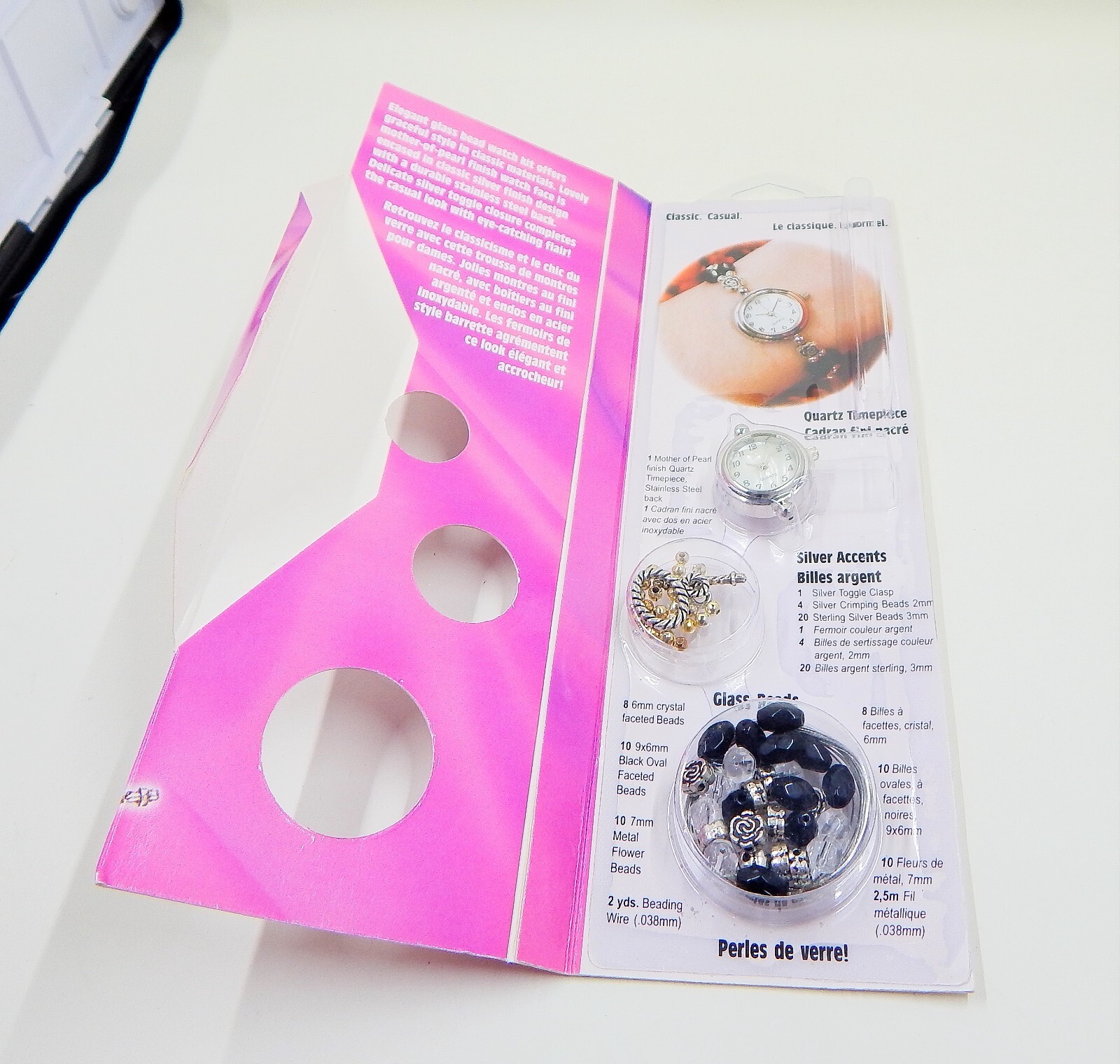 Fashion Watch Black & Crystal Glass Jewelry Crafting Kit DIY New Cousin Corp