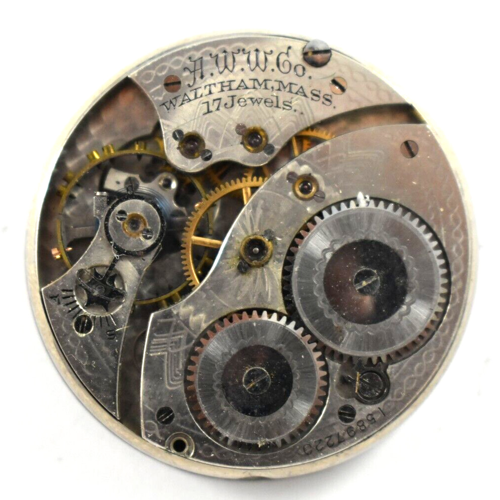 Vintage Waltham Grade 225 12s 17J OF Pocket Watch Movement lot.wc