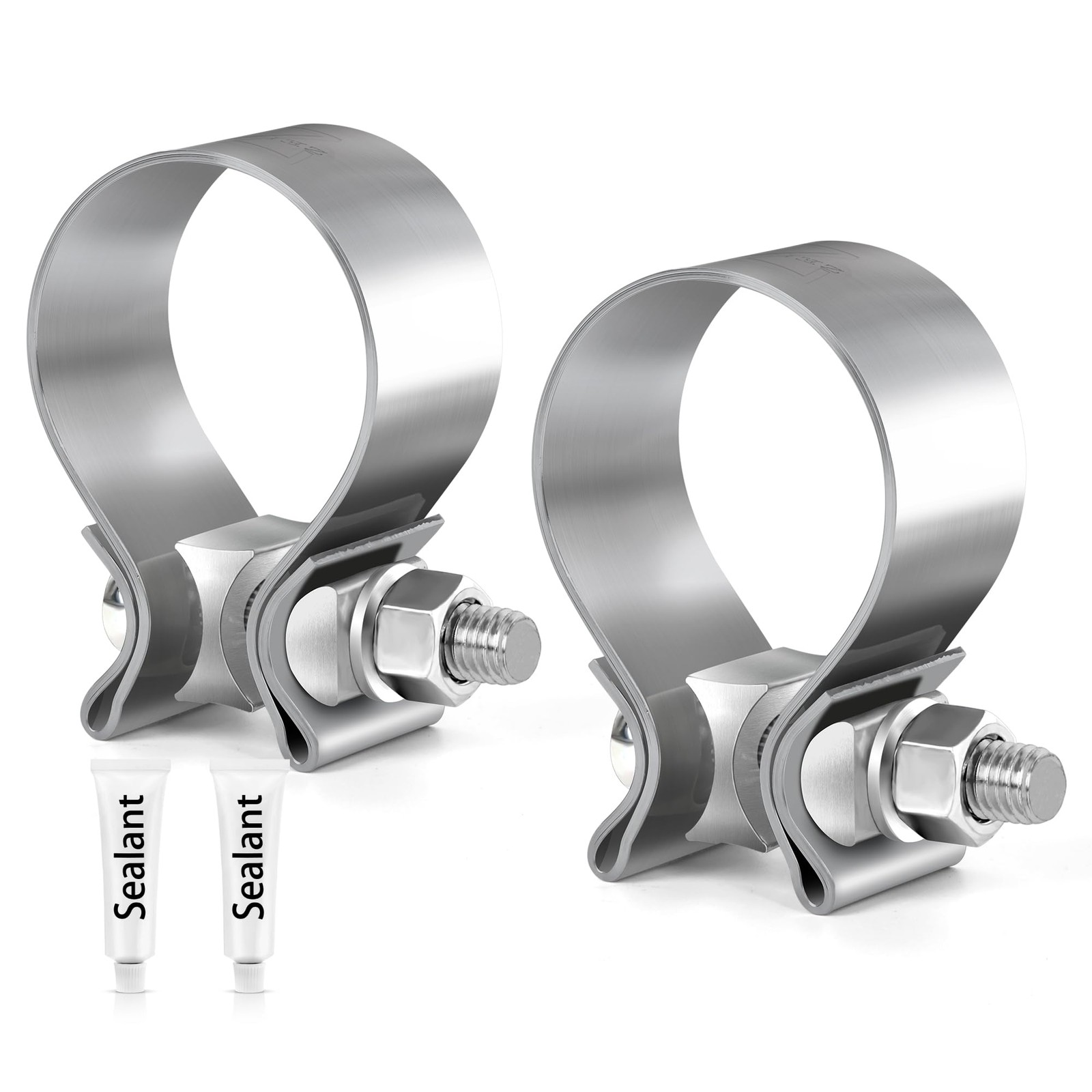 67mm 2.65 inch 2 5/8 Exhaust Clamp Butt Joint 304 Stainless Steel Band for Pipes