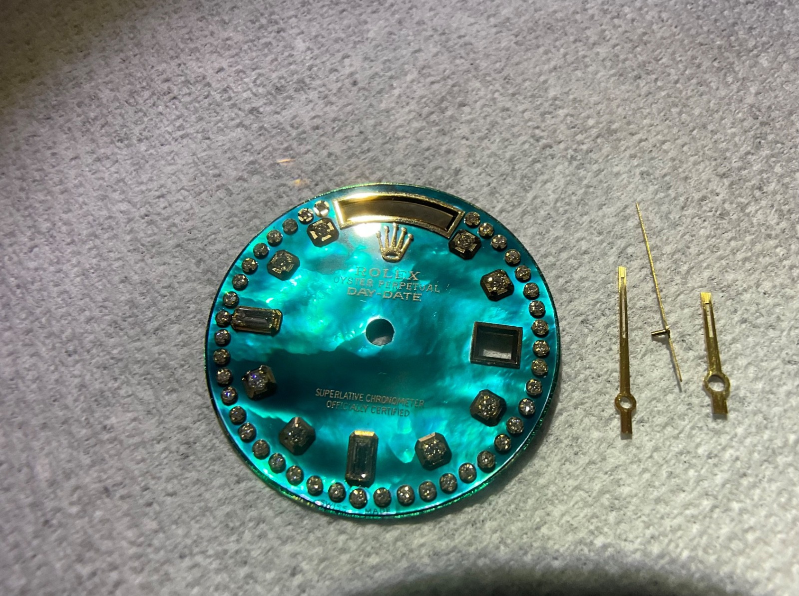 Rolex Quickset President ocean blue Dial custom-made gold and diamonds for 18038