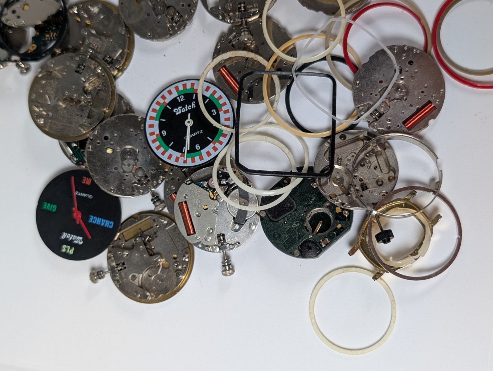 Vtg Watch Quartz Movement Parts Lot Watchmakers Estate SPARES REPAIR CRAFT