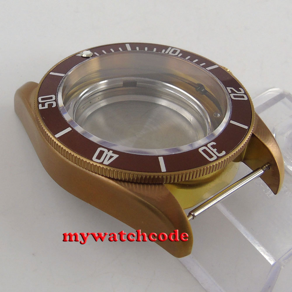 41mm sterile coffee PVD Solid Steel Case Set for ETA 2824 2836 movement C103