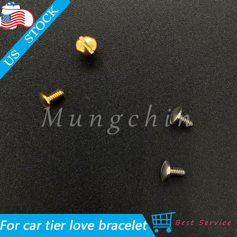 2 PCS SCREWS REPLACEMENT FOR LOVE BRACELET SILVER/YELLOW GOLD HIGH QUALITY