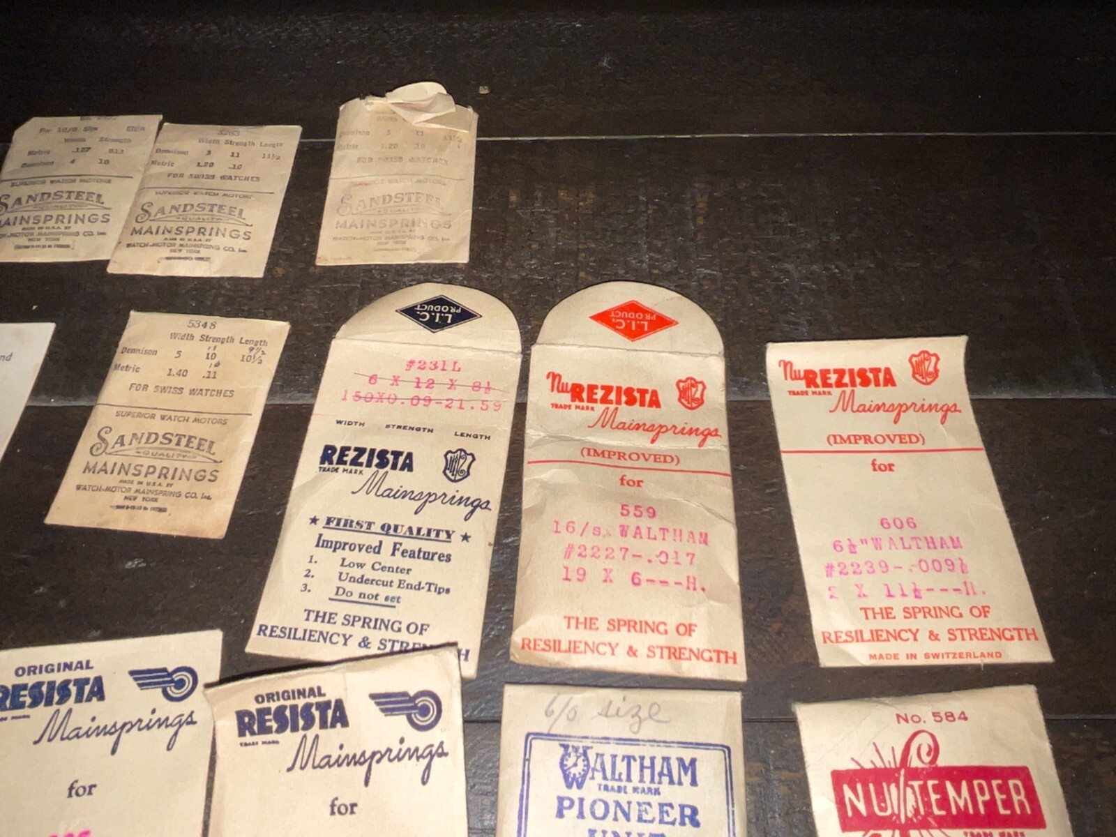 Lot of 16 Assorted Pocket Watch Mainsprings Waltham Elgin South Bend