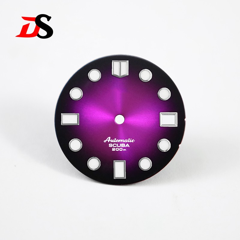 DS Natural MM Gradient purple Dial NH35 Bgw9 Blue lume 28.5mm S MOD SKX007SKX009