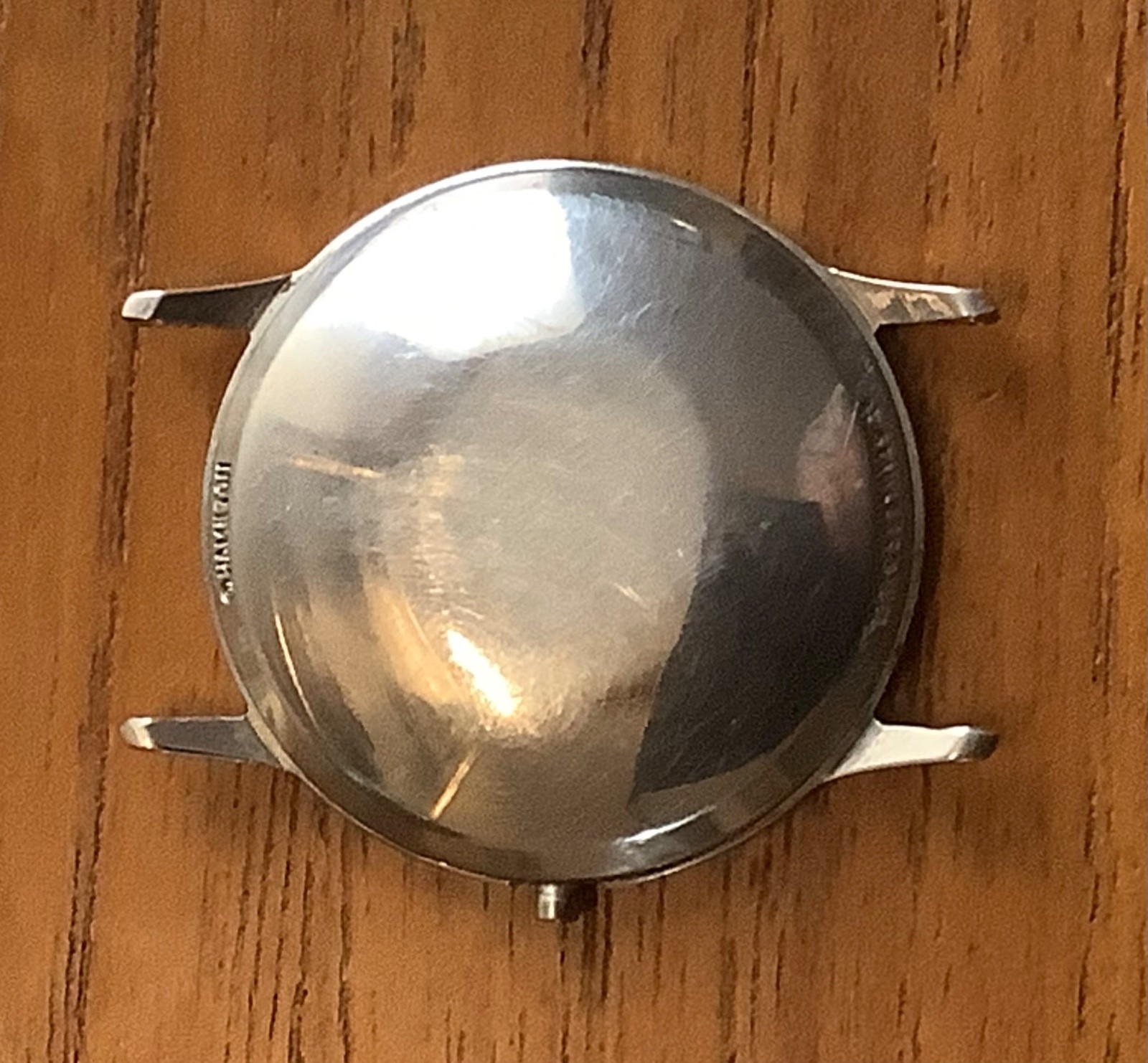 Vintage Stainless Steel Men’s Hamilton Round Case Star Watch Co. Solid Case Back