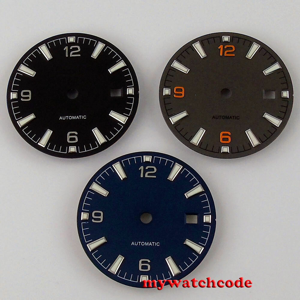31mm sterile black watch dial Fit ETA 2836 2824 DG2813 3804 Miyota 8215 8205