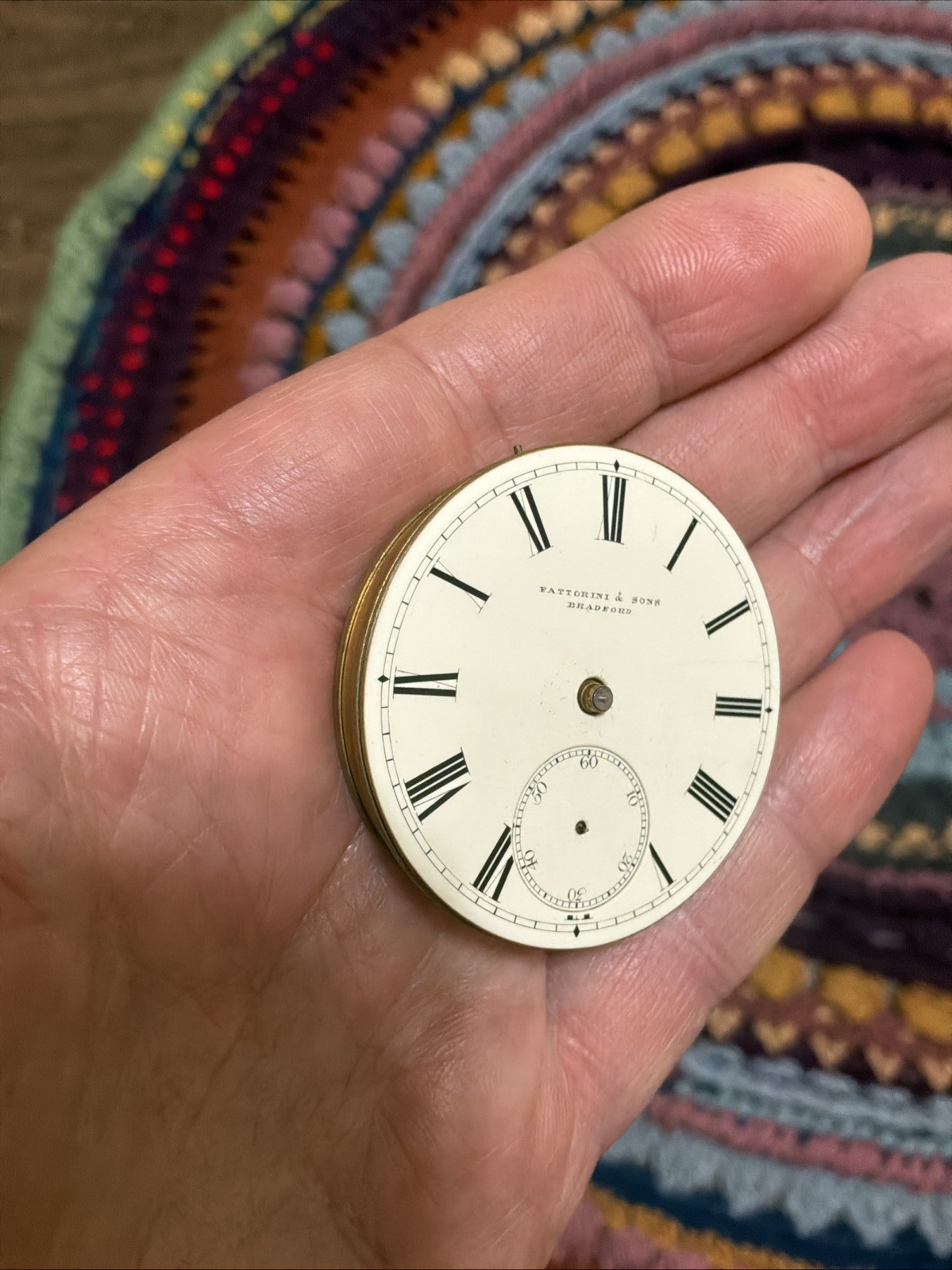 Antique Fattorini & Sons Bradford 44mm Pocket Watch Movement For Parts/Repair