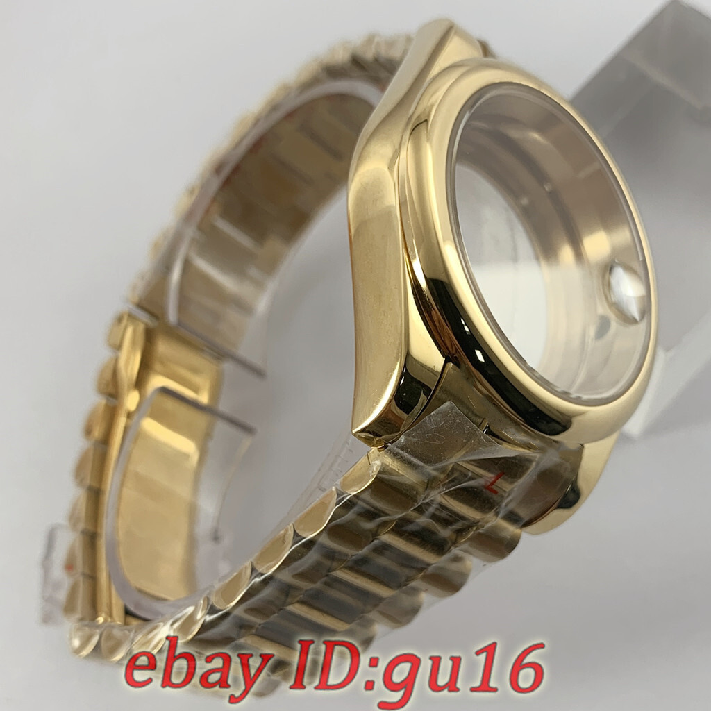 36mm/40mm Gold Watch Case Fit NH35 NH36 Miyota 8215 8205 PT5000 ETA 2836/2824