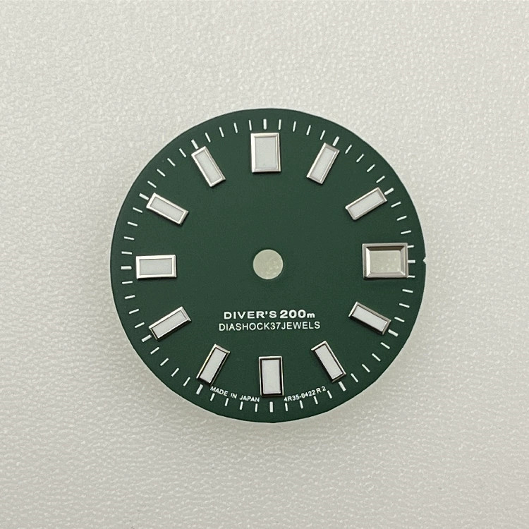 28.5mm Green Luminous Watch Dial For NH35 NH36 4R35 movement