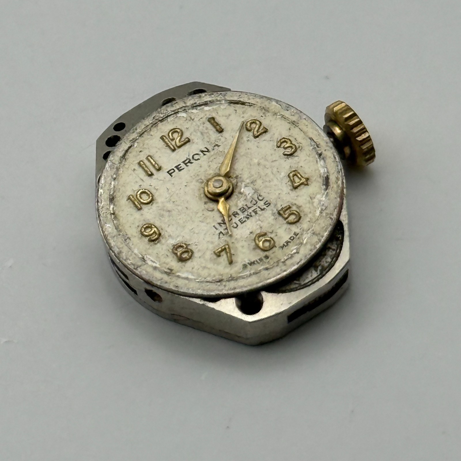 FHF 69-21 Watch Movement Perona 17 Jewels Swiss Manual Wind Parts Repair 15.3mm