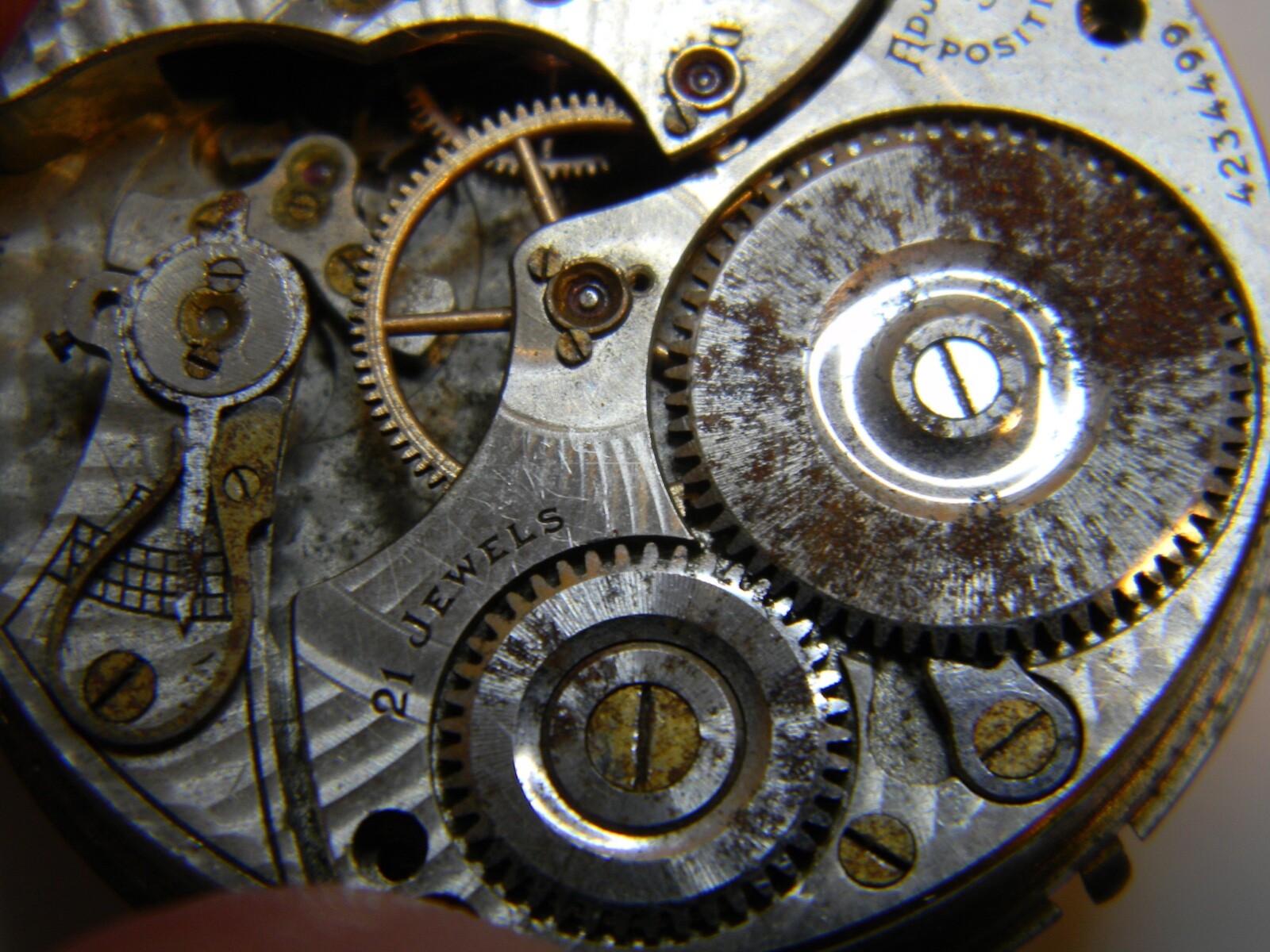 6 VINTAGE ILLINOIS 21J PRIVATE LABEL POCKET WATCH MOVEMENT LOT – PARTS OR REPAIR