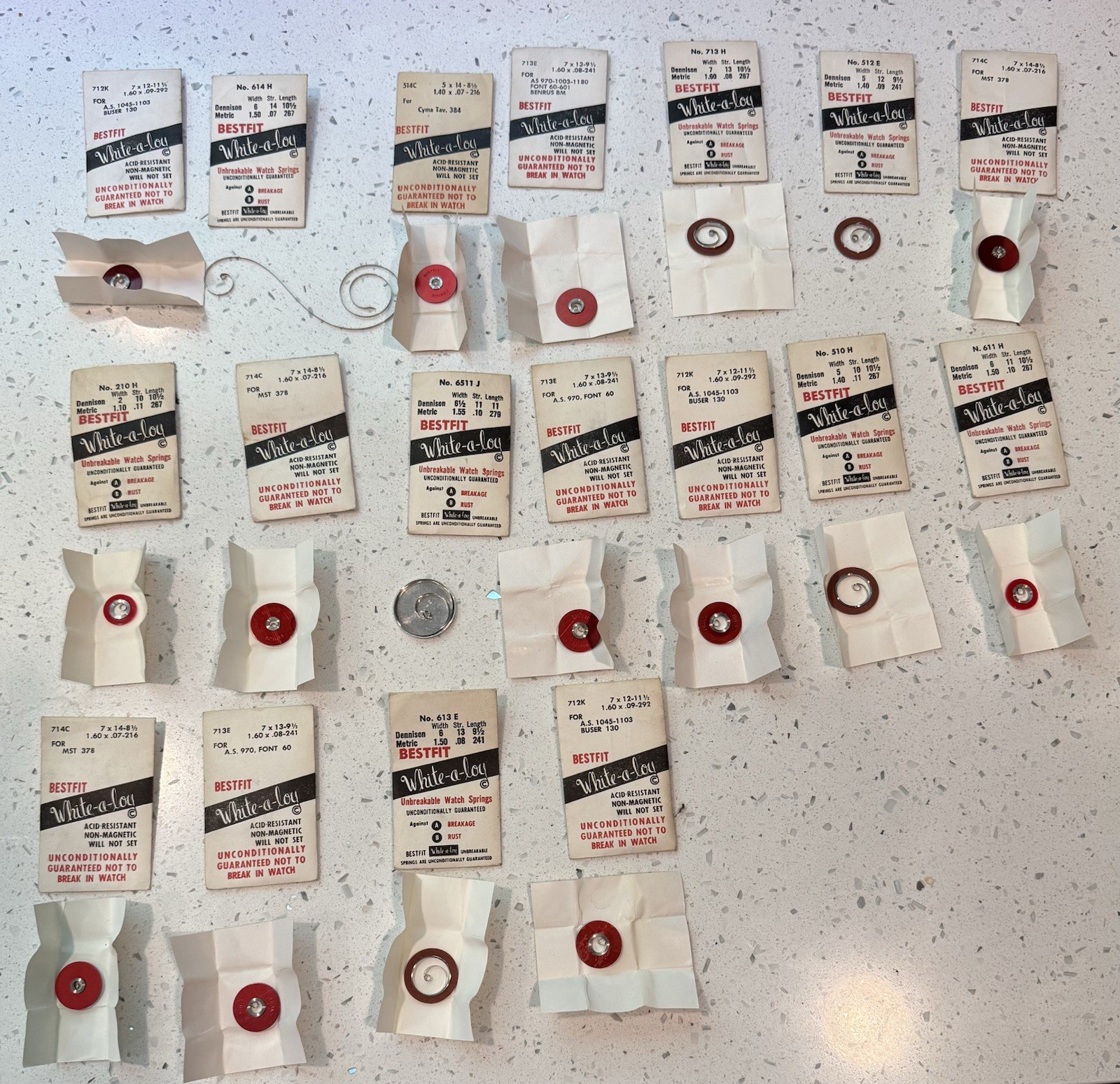 Vintage BESTFIT Mainspring Mechanical Watch Parts Lot-Rolex, Omega, ect
