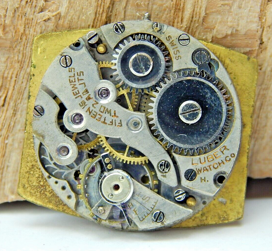 Vintage Geneva Luber 15 jewel 2 adjustment men’s wrist watch movement
