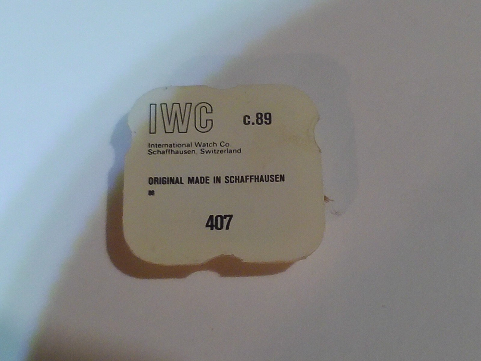 NOS Genuine IWC calibre C.89 watch part 407, CLUTCH WHEEL