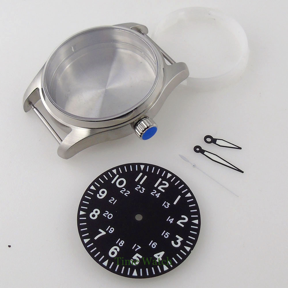 39mm Sapphire Watch Case+Black Dial+Hands For NH35 Movement 200M Waterproof Date
