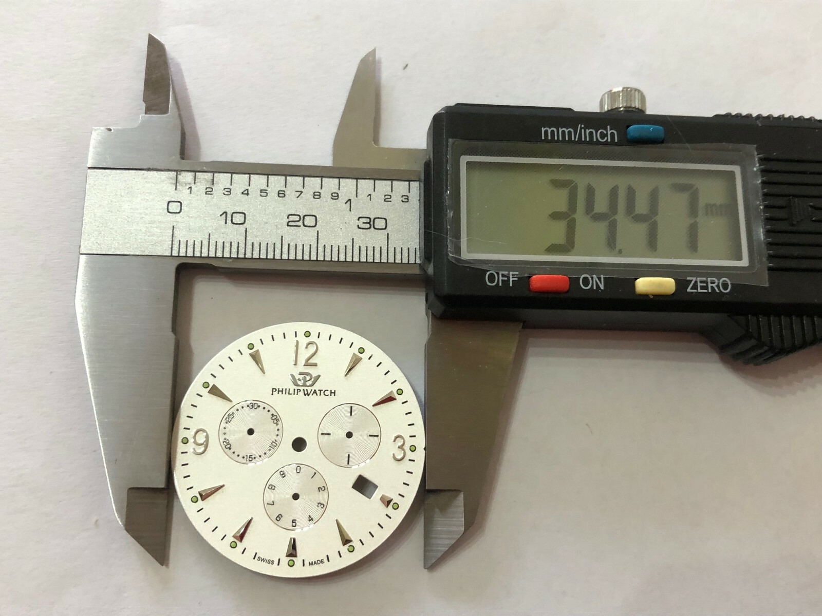 PHILIP WATCH CARIBE SWISS MADE CHRONO WHITE WATCH DIAL NEW.