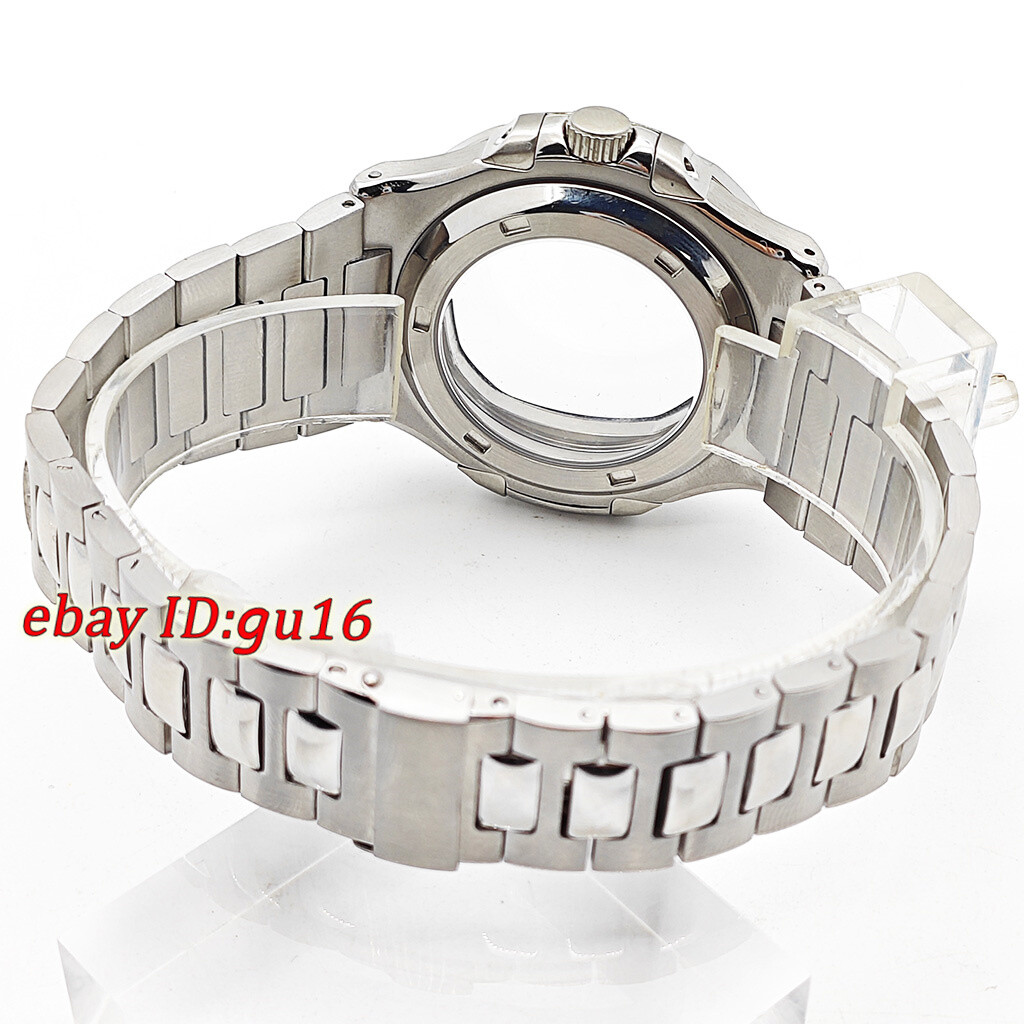 42mm silver watch case stainless ste fit NH35 NH36 ETA2824 PT5000 movement parts